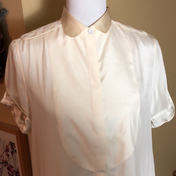 RAG & BONE size 6 Silk Tunic Ecru Metal Buttons Romantic Breathable Elegant $249 - Picture 9 of 12